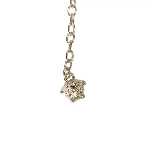 Versace Unisex Silver Color Metal Chain Medusa Head Sparkle Necklace Pendant